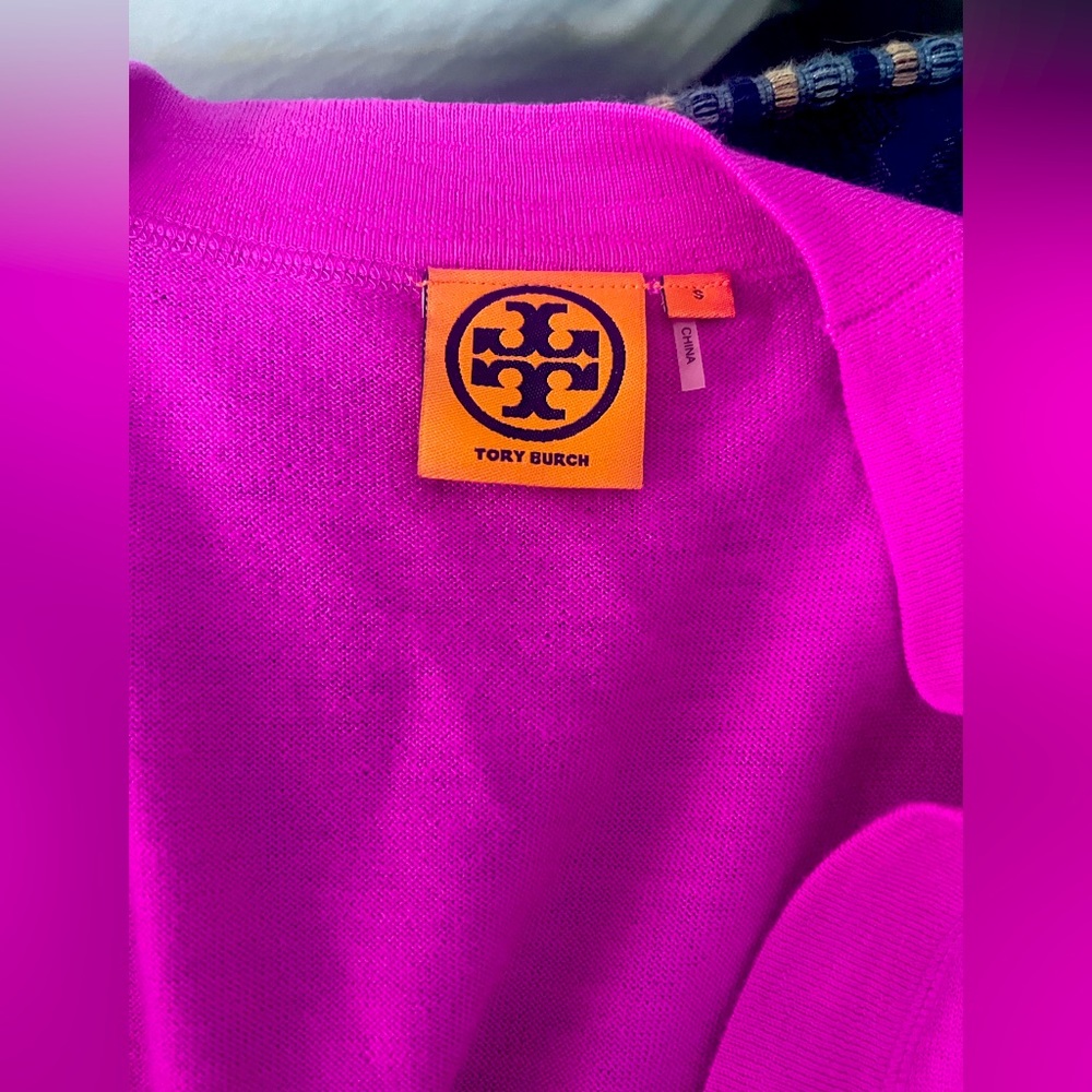 Tory Burch pink cardigan- excellent condition. Size Small